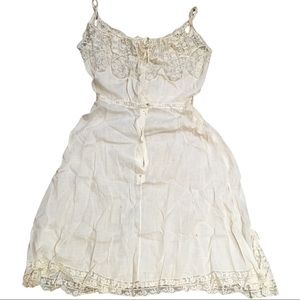 Antique cotton slip nightgown prairie dress lacey